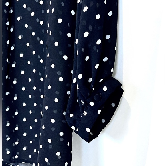 Women's Polka Dot Sheer Blouse Size Small black/white By Cotton On 3/4 Sleeve - Picture 8 of 15